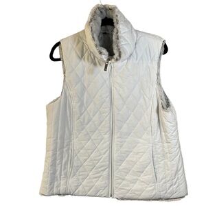 Women's Quilted White Vest